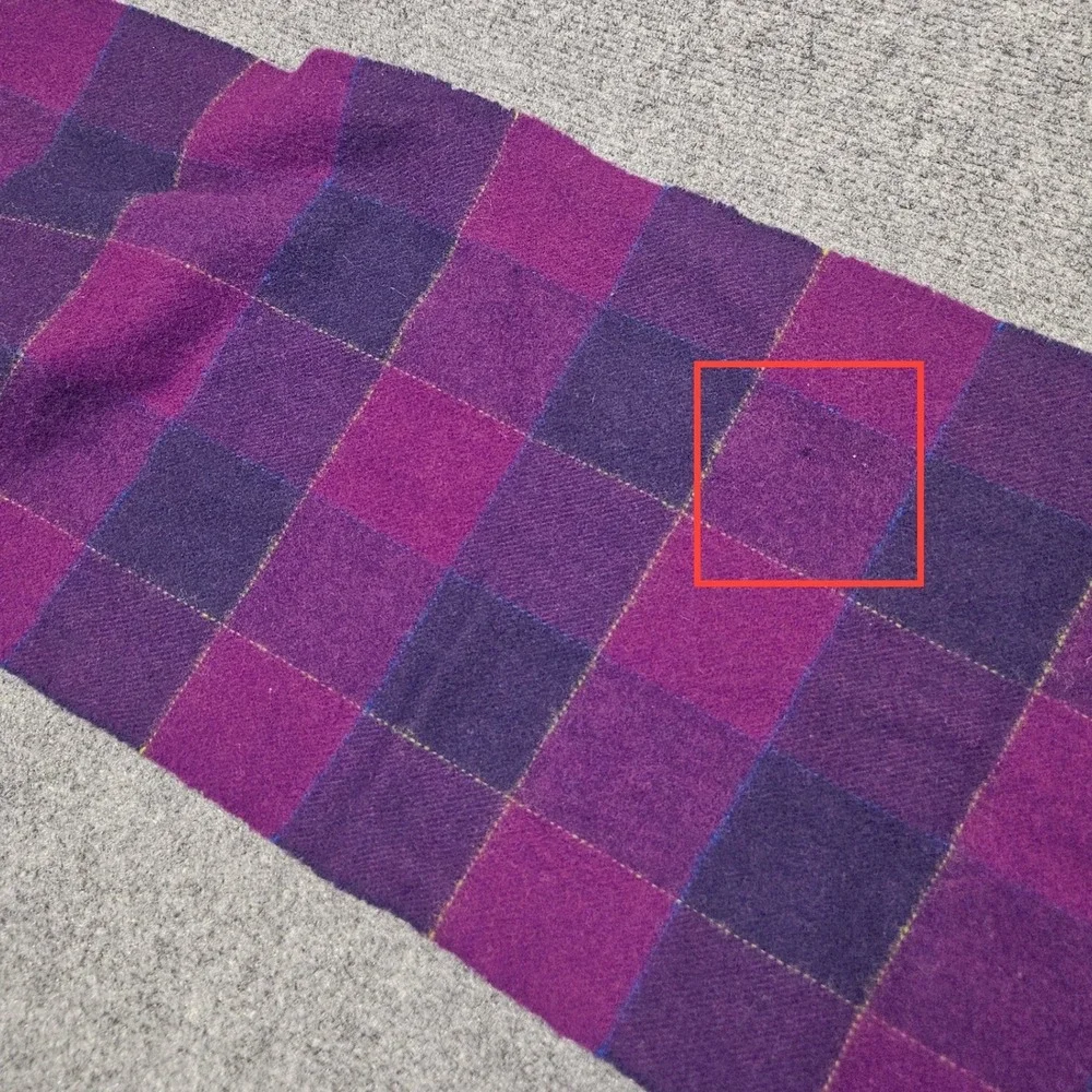 Vintage Tie Rack Scarf Purple Plaid Lambswool Scotland Fringed Winter Classic